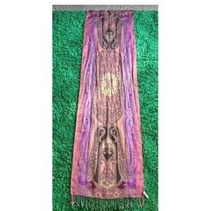Collectioneighteen Paisley Scarf Wrap Shawl Pink Purple Viscose Acrylic